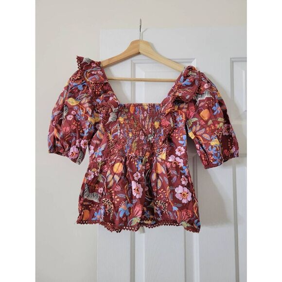 Anthropologie Maeve Ruffled Tie-Front Blouse XS NWT $108 - Picture 6 of 11